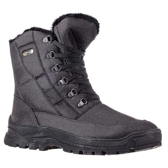 NEW PAJAR Men Eric Waterproof Black Ice Gripper Pick Sole Lace Up Snow Boots - Picture 1 of 3
